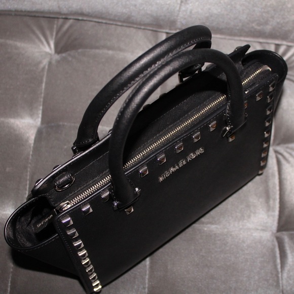 Michael Kors Studded Satchel Bag - Picture 11 of 14